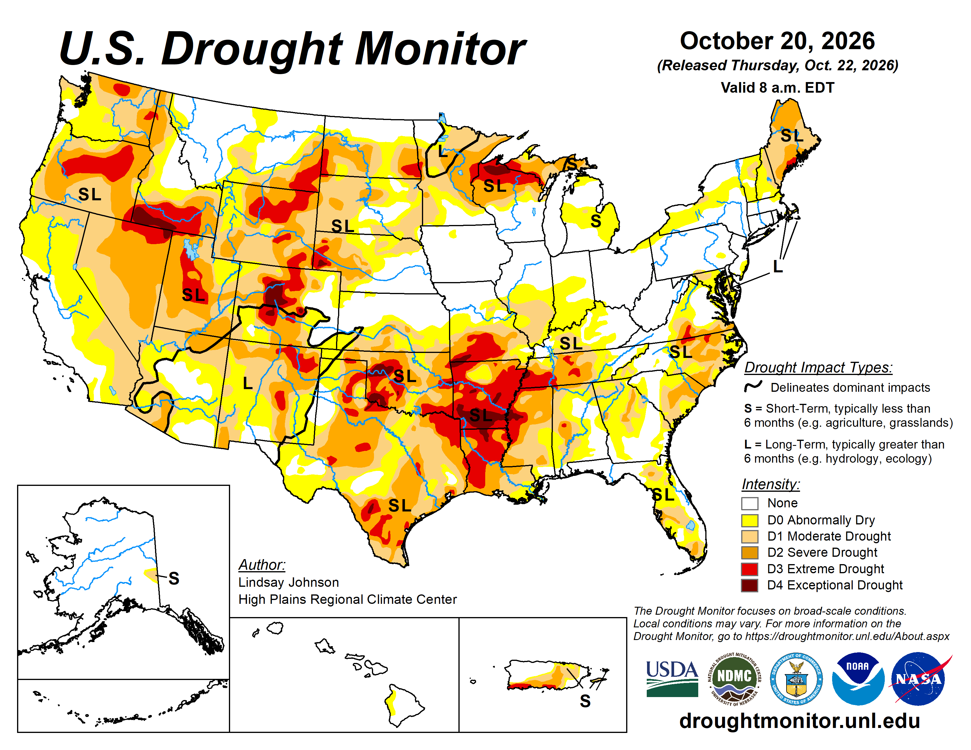 US Drought Monitor: weekly national map