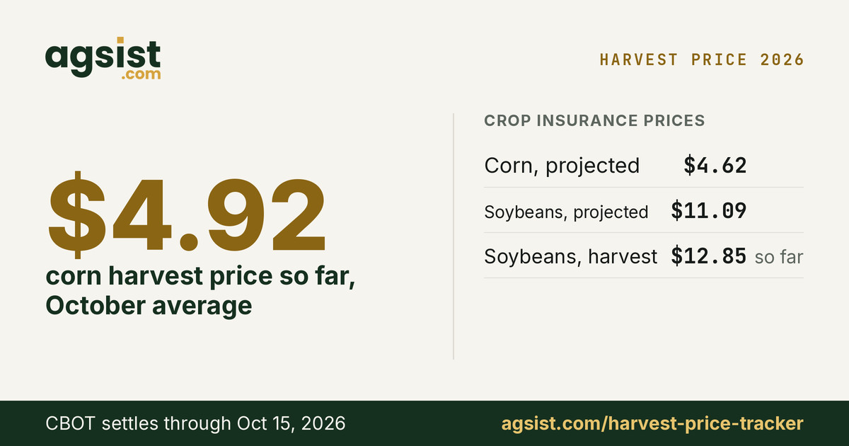 2026 Harvest vs Projected Price: Crop Insurance | AGSIST