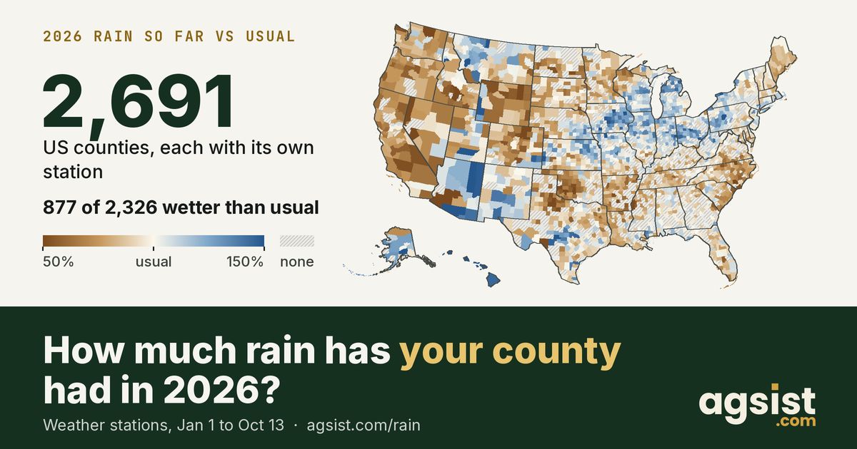 How Much Rain Has Your County Had This Year? | AGSIST